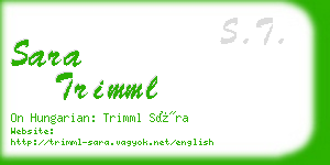 sara trimml business card